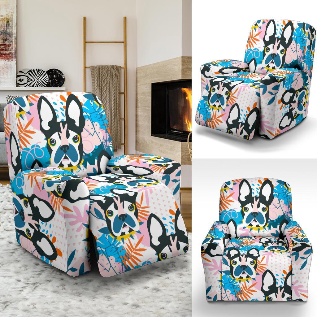 Bulldog Paint Pattern Print Recliner Cover-grizzshop