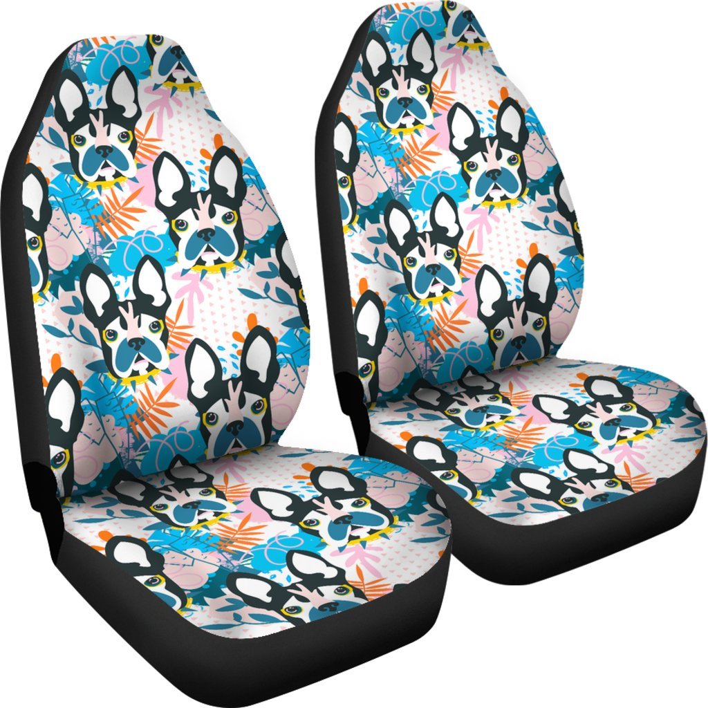 Bulldog Paint Pattern Print Universal Fit Car Seat Cover-grizzshop