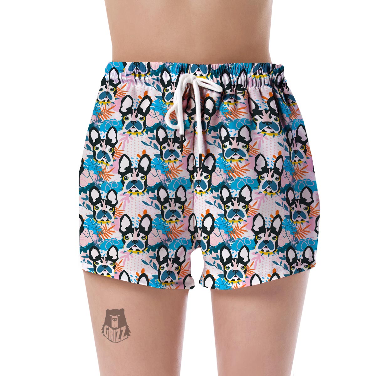 Bulldog Paint Pattern Print Women's Shorts-grizzshop
