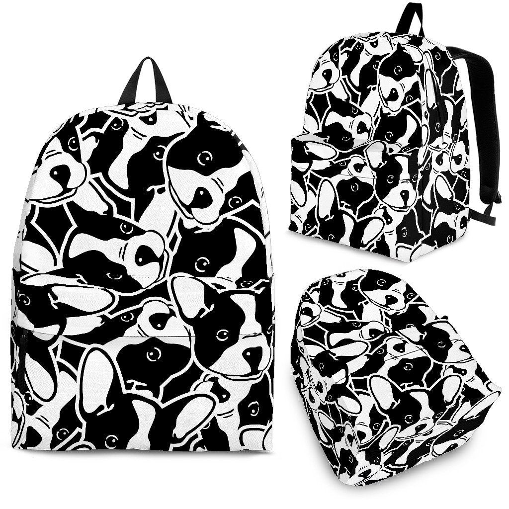 Bulldog Pattern Print Backpack-grizzshop