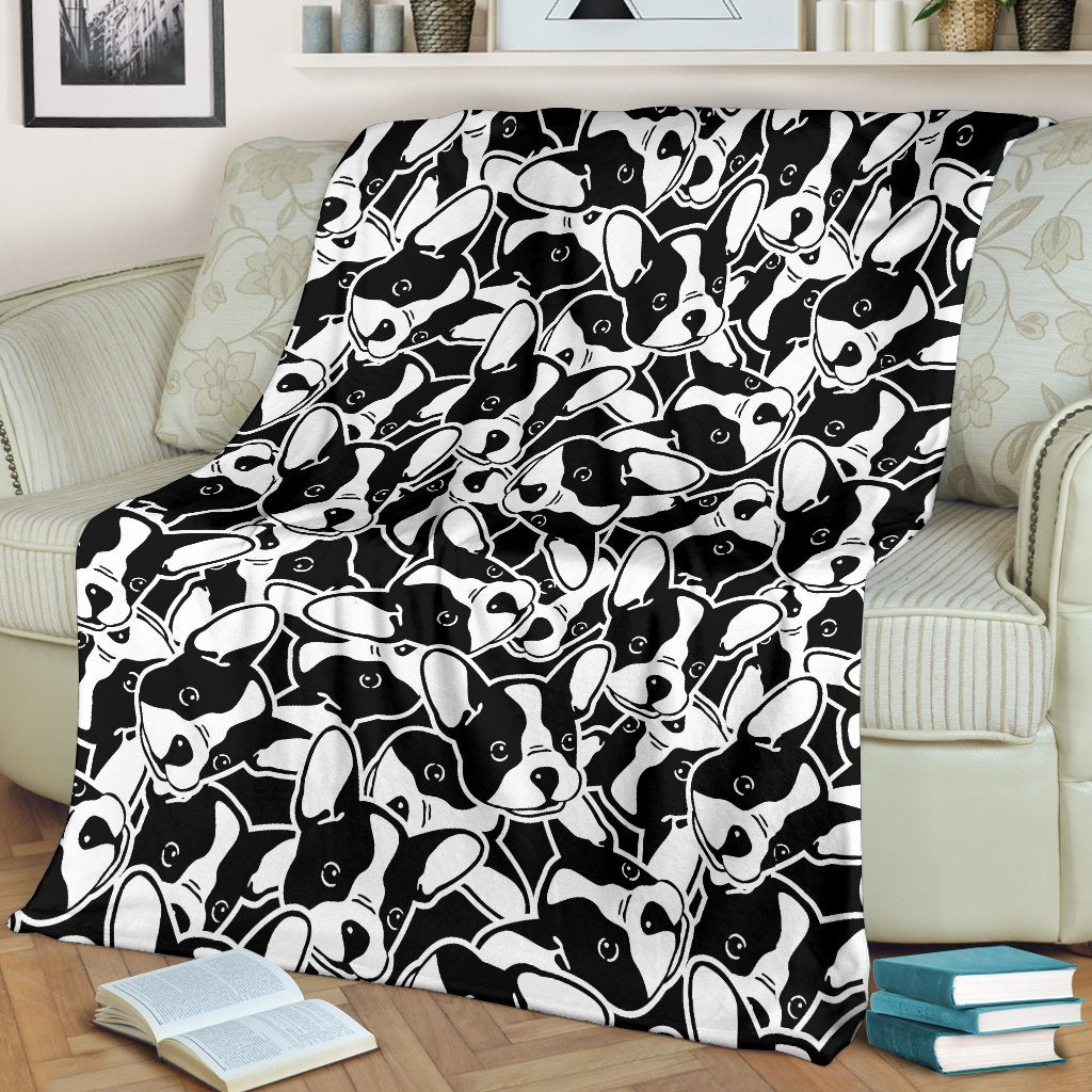 Bulldog Pattern Print Blanket-grizzshop