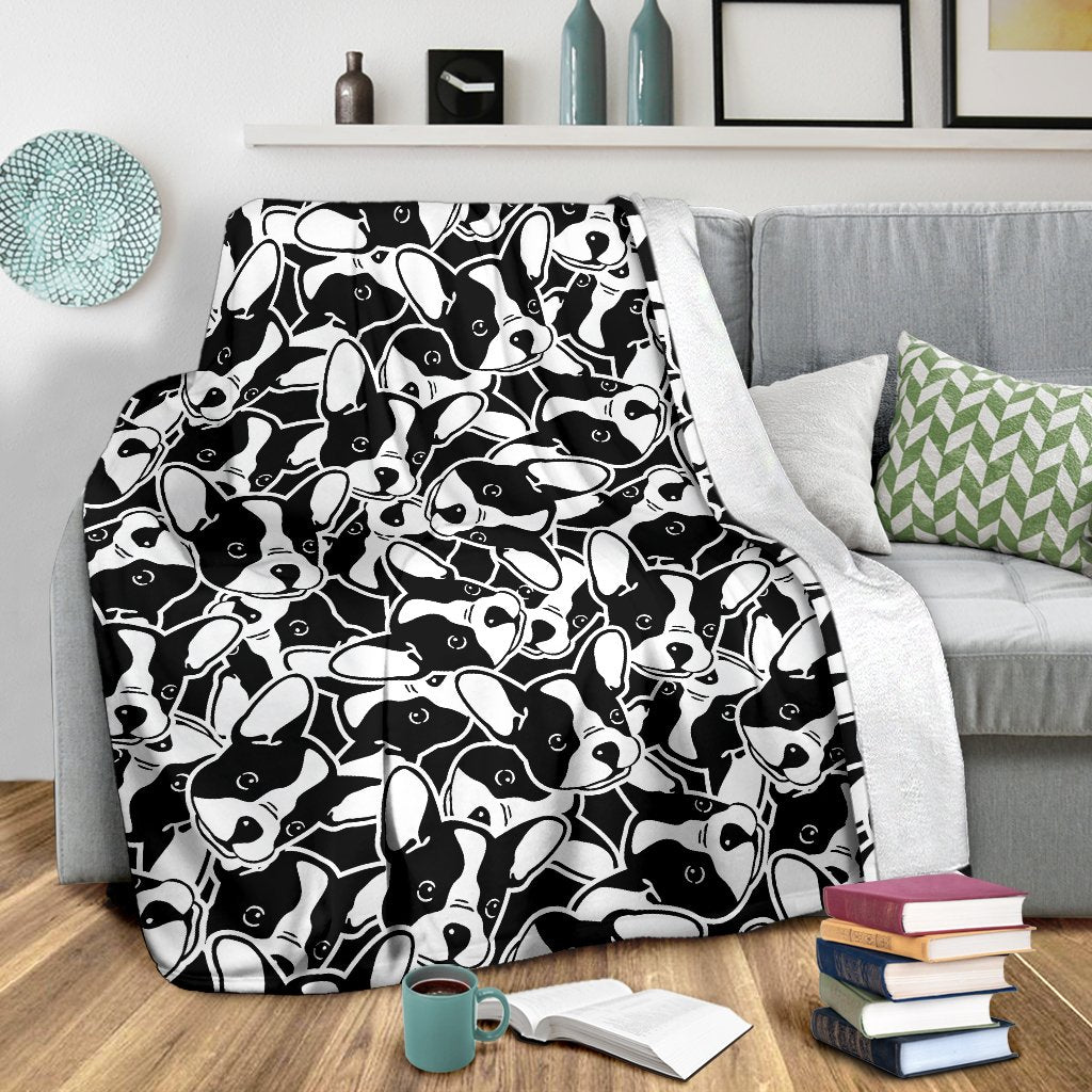 Bulldog Pattern Print Blanket-grizzshop