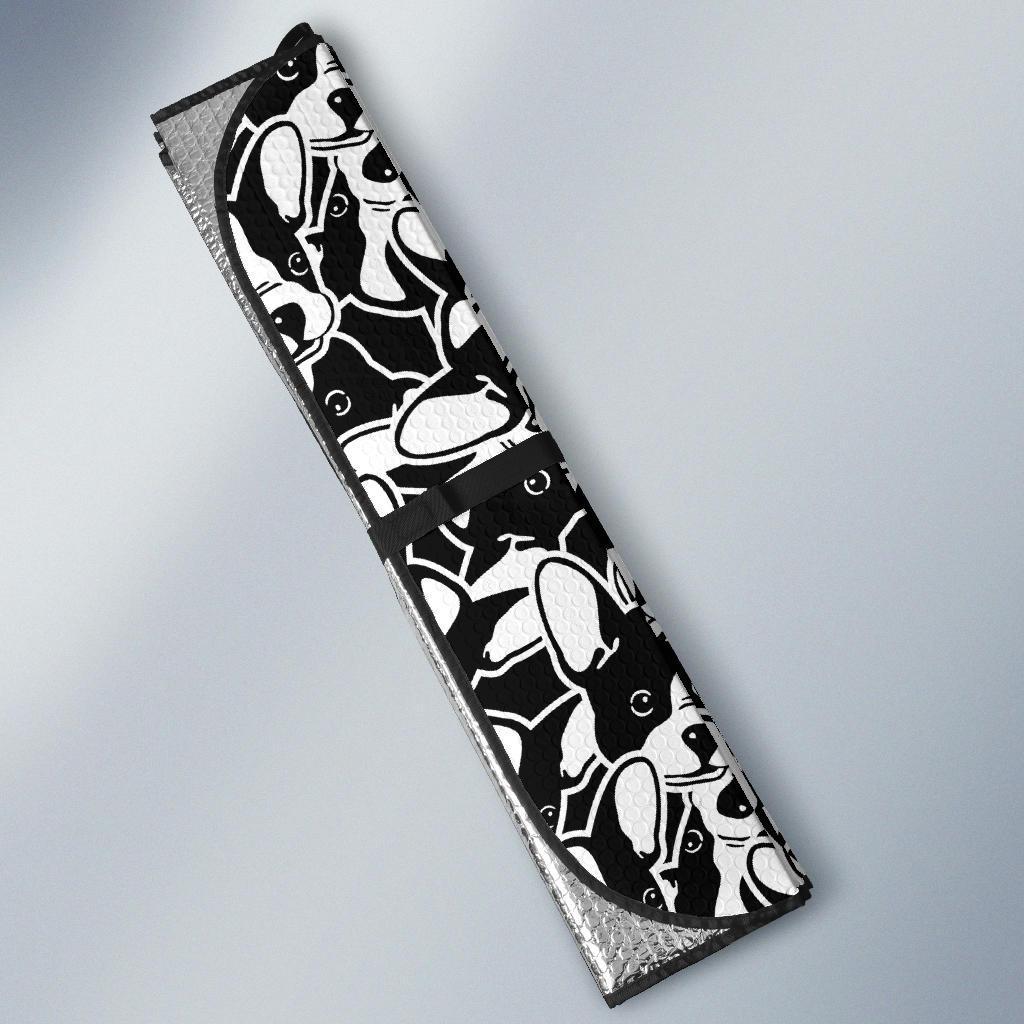 Bulldog Pattern Print Car Sun Shade-grizzshop