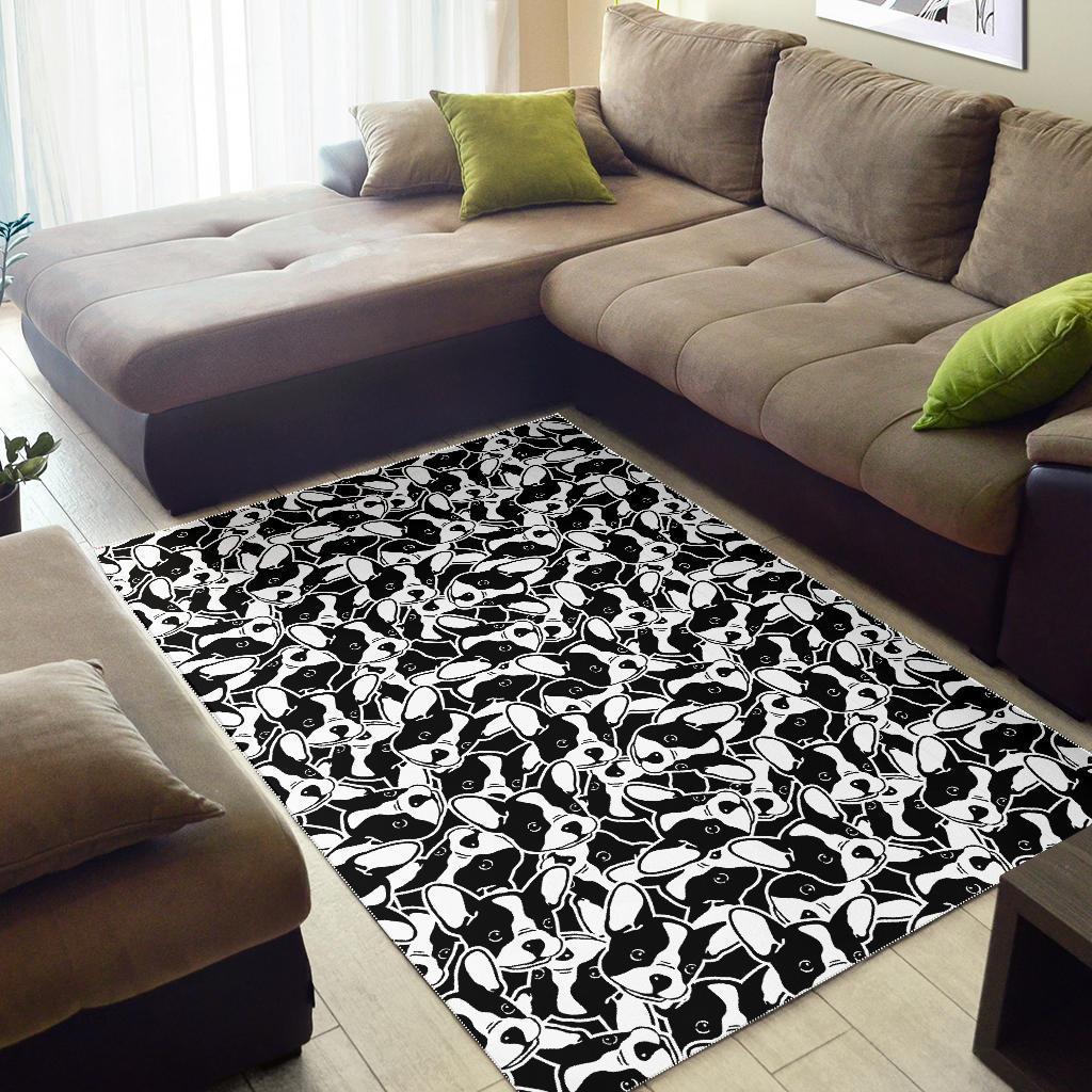 Bulldog Pattern Print Floor Mat-grizzshop