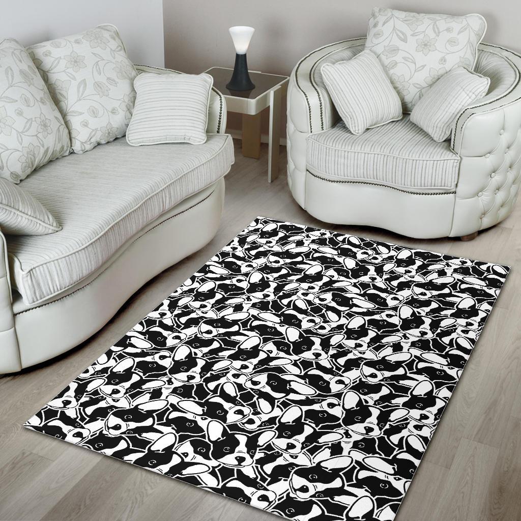 Bulldog Pattern Print Floor Mat-grizzshop