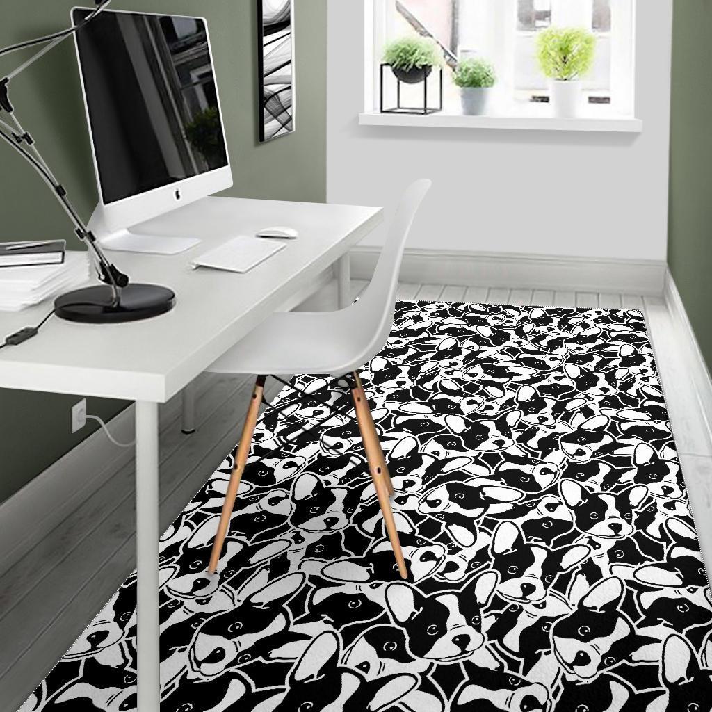 Bulldog Pattern Print Floor Mat-grizzshop