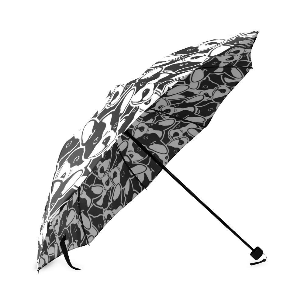 Bulldog Pattern Print Foldable Umbrella-grizzshop