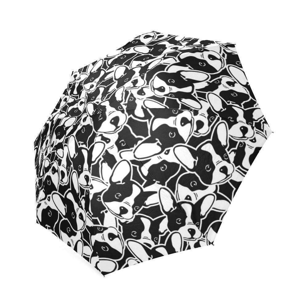 Bulldog Pattern Print Foldable Umbrella-grizzshop