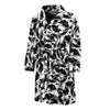 Bulldog Pattern Print Men Long Robe-grizzshop