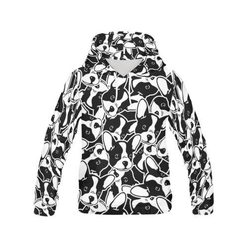 Bulldog Pattern Print Men Pullover Hoodie-grizzshop