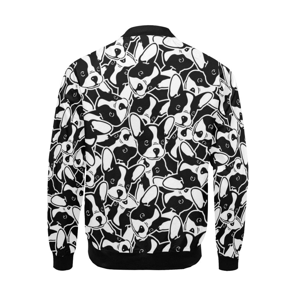 Bulldog Pattern Print Men's Bomber Jacket-grizzshop