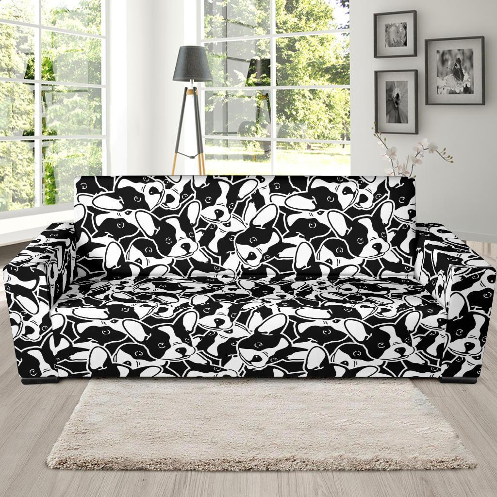 Bulldog Pattern Print Sofa Covers-grizzshop