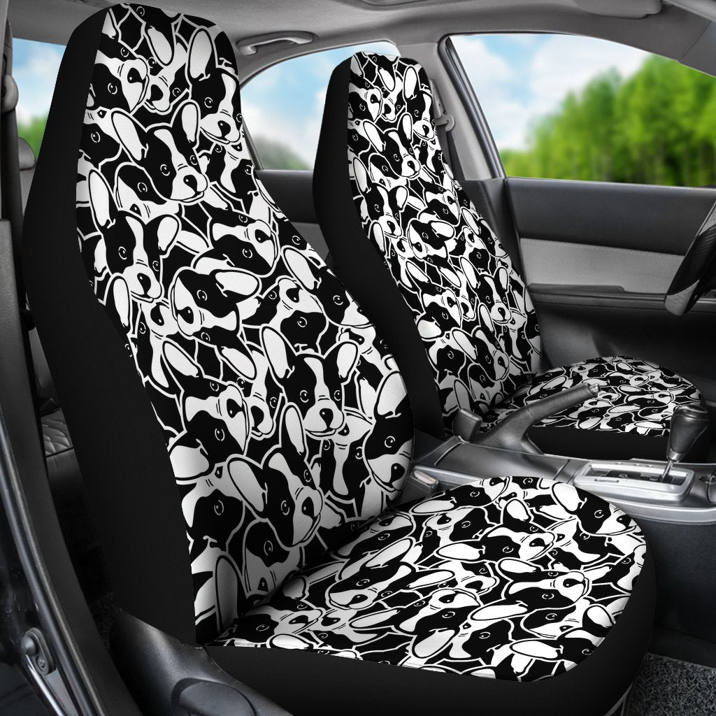 Bulldog Pattern Print Universal Fit Car Seat Cover-grizzshop