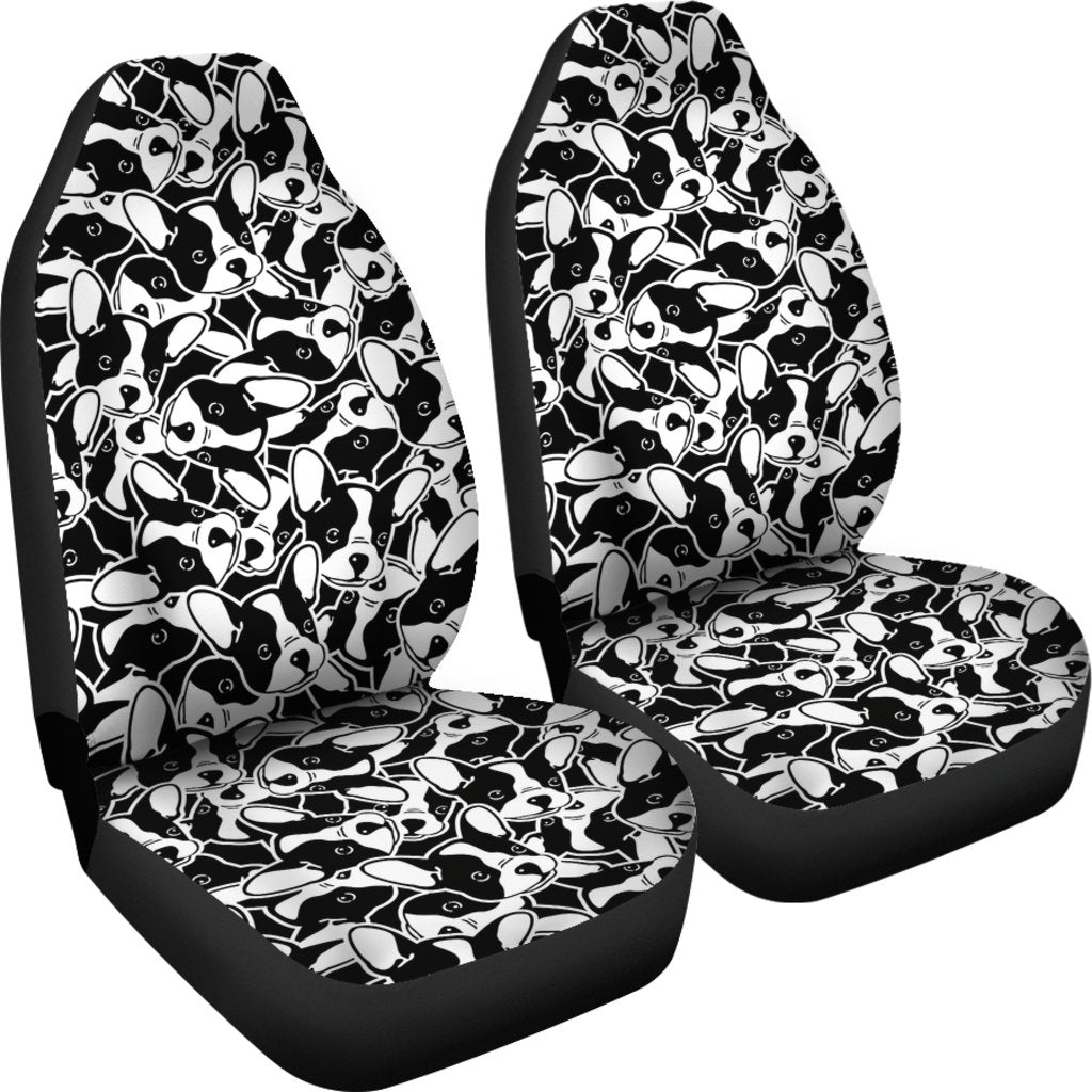 Bulldog Pattern Print Universal Fit Car Seat Cover-grizzshop