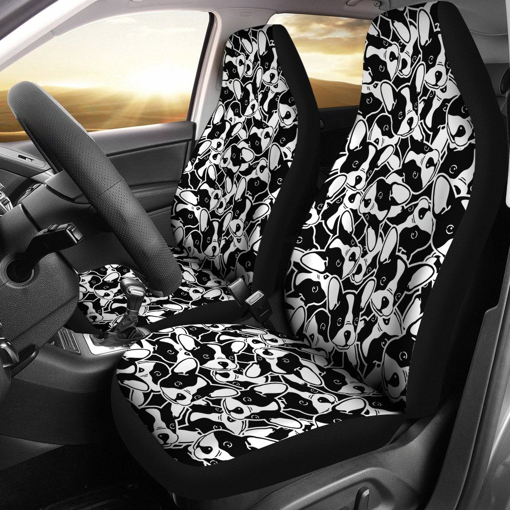 Bulldog Pattern Print Universal Fit Car Seat Cover-grizzshop