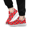 Bulldog Red French Print Pattern White Athletic Shoes-grizzshop