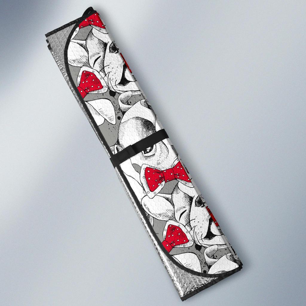 Bulldog Tuxedo Pattern Print Car Sun Shade-grizzshop