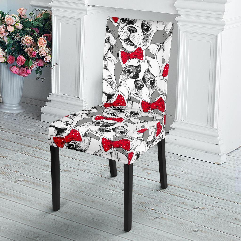 Bulldog Tuxedo Pattern Print Chair Cover-grizzshop