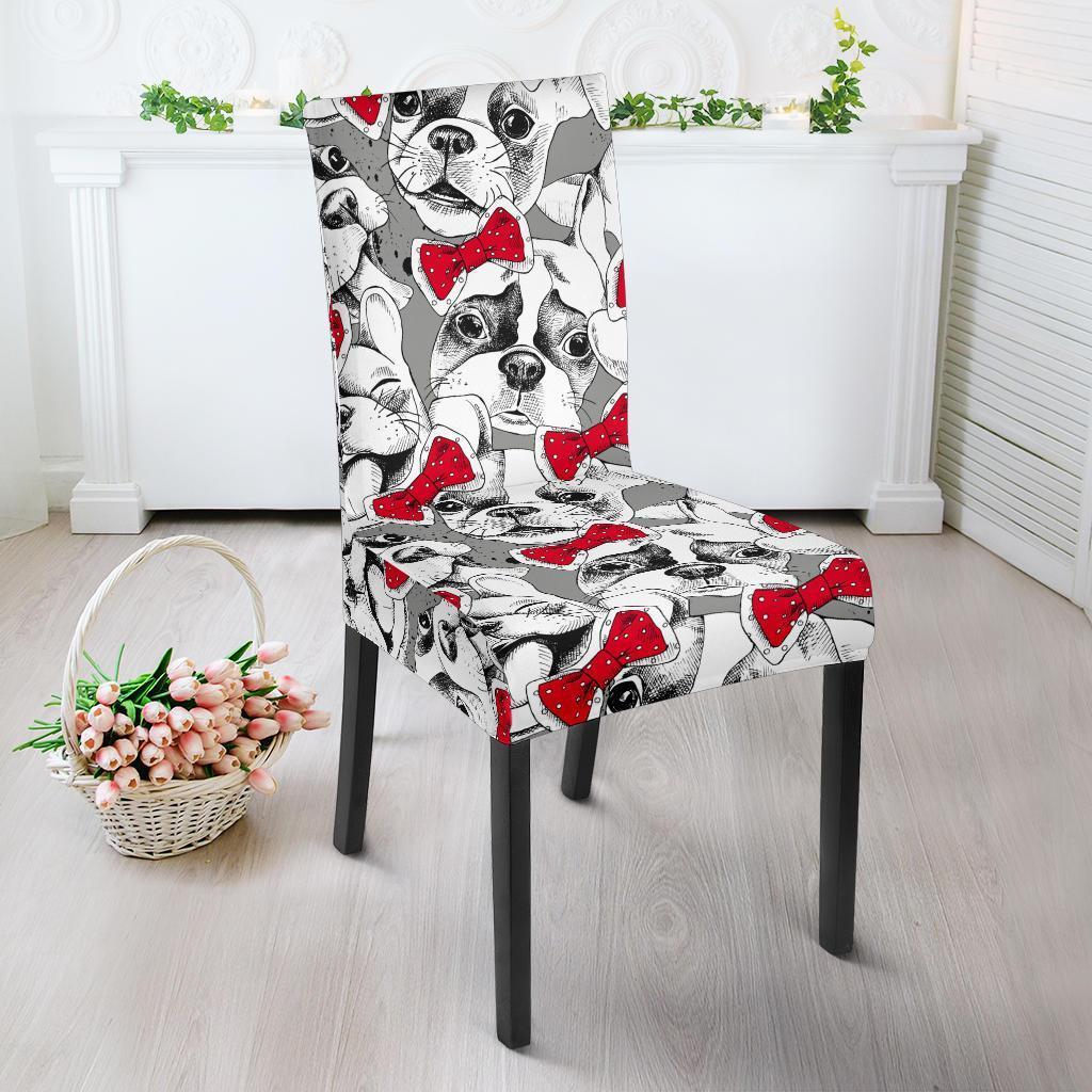 Bulldog Tuxedo Pattern Print Chair Cover-grizzshop