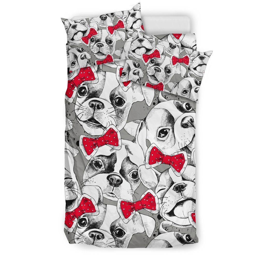 Bulldog Tuxedo Pattern Print Duvet Cover Bedding Set-grizzshop