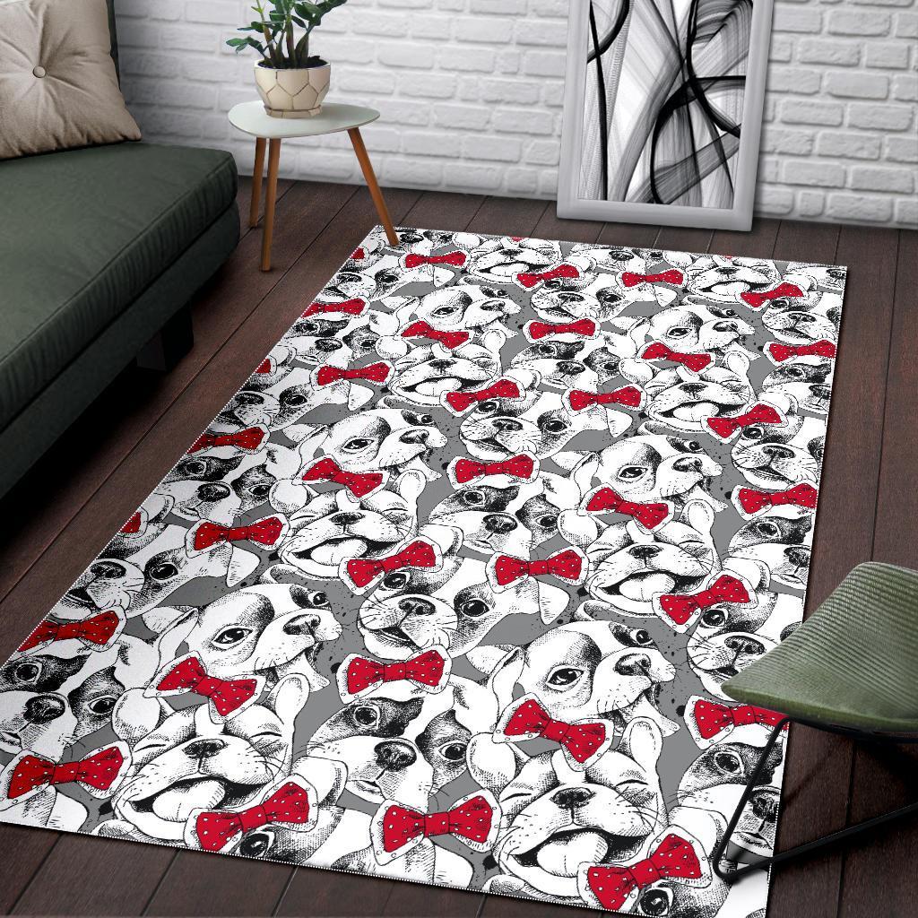 Bulldog Tuxedo Pattern Print Floor Mat-grizzshop