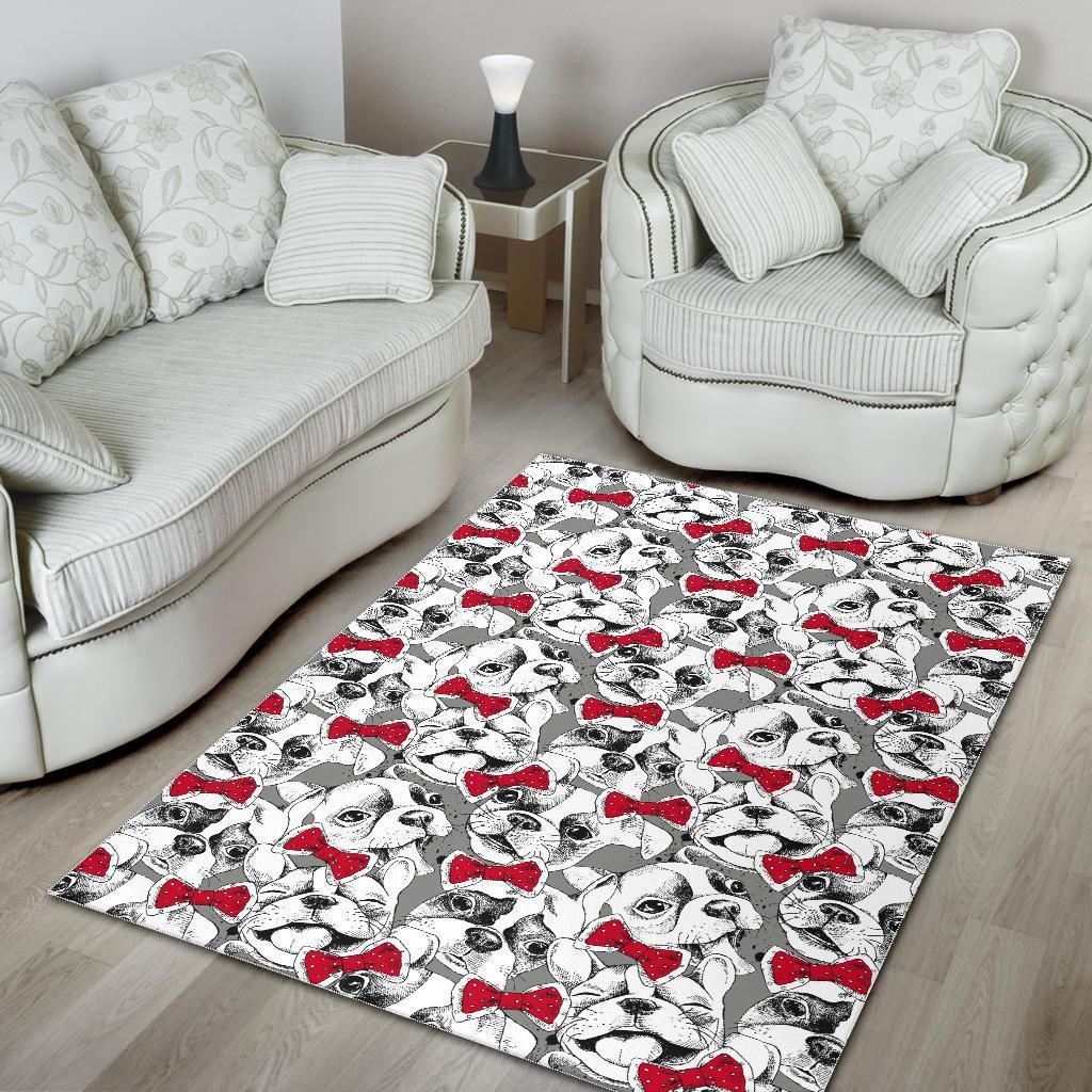 Bulldog Tuxedo Pattern Print Floor Mat-grizzshop