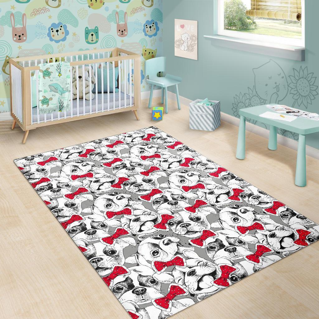 Bulldog Tuxedo Pattern Print Floor Mat-grizzshop