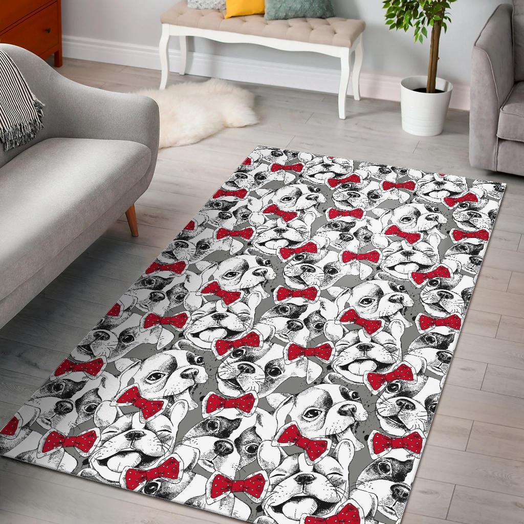 Bulldog Tuxedo Pattern Print Floor Mat-grizzshop