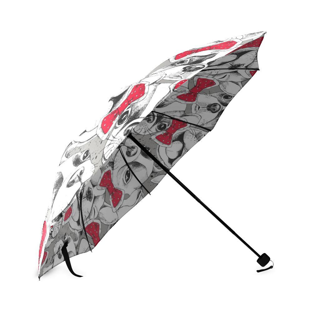 Bulldog Tuxedo Pattern Print Foldable Umbrella-grizzshop