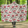 Bulldog Tuxedo Pattern Print Hooded Blanket-grizzshop