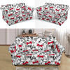 Bulldog Tuxedo Pattern Print Loveseat Cover-grizzshop