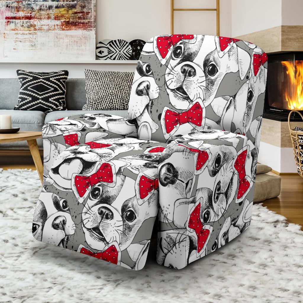 Bulldog Tuxedo Pattern Print Recliner Cover-grizzshop