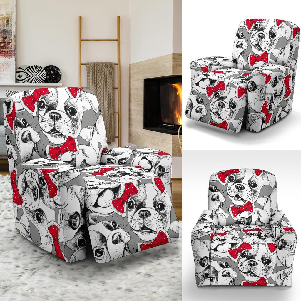 Bulldog Tuxedo Pattern Print Recliner Cover-grizzshop