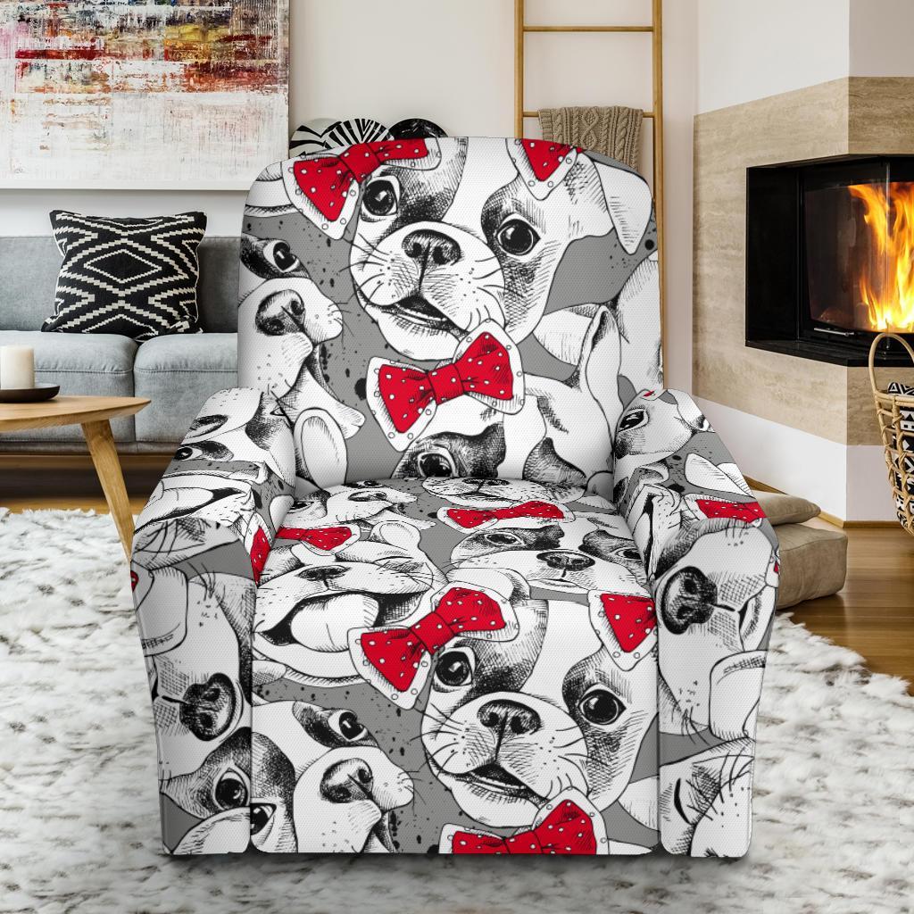 Bulldog Tuxedo Pattern Print Recliner Cover-grizzshop