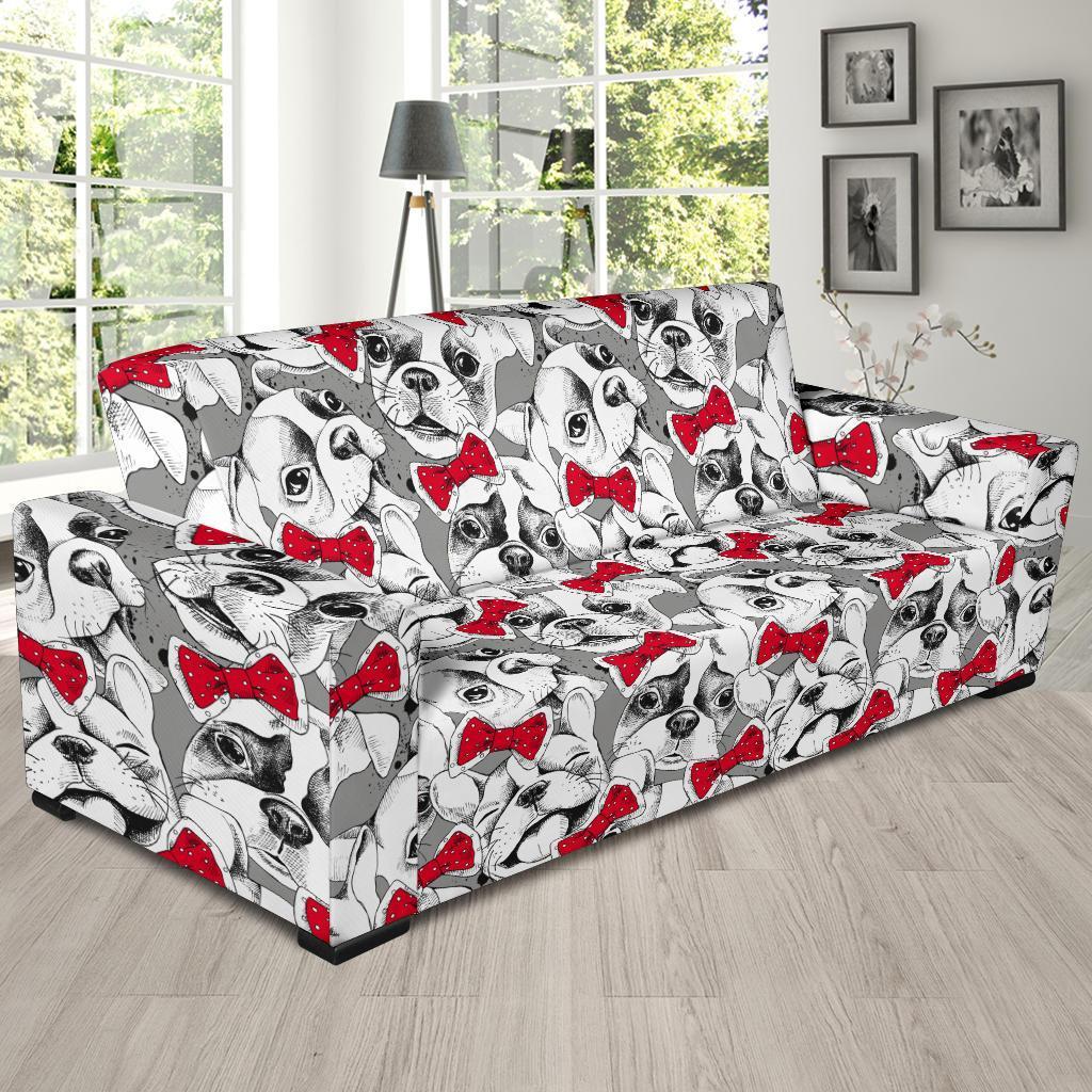 Bulldog Tuxedo Pattern Print Sofa Covers-grizzshop