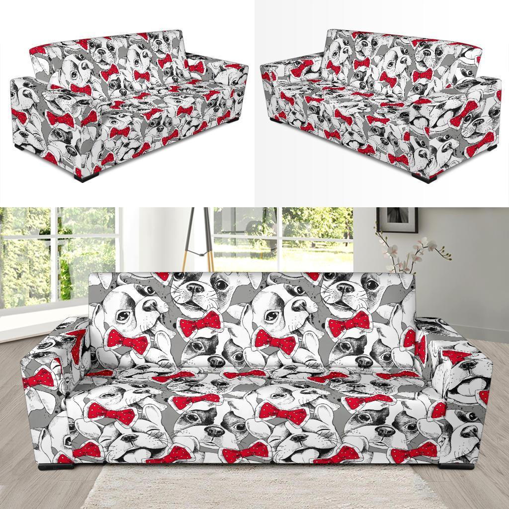 Bulldog Tuxedo Pattern Print Sofa Covers-grizzshop