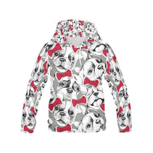 Bulldog Tuxedo Pattern Print Women Pullover Hoodie-grizzshop