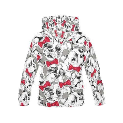 Bulldog Tuxedo Pattern Print Women Pullover Hoodie-grizzshop