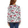 Bulldog Tuxedo Pattern Print Women's Sweatshirt-grizzshop