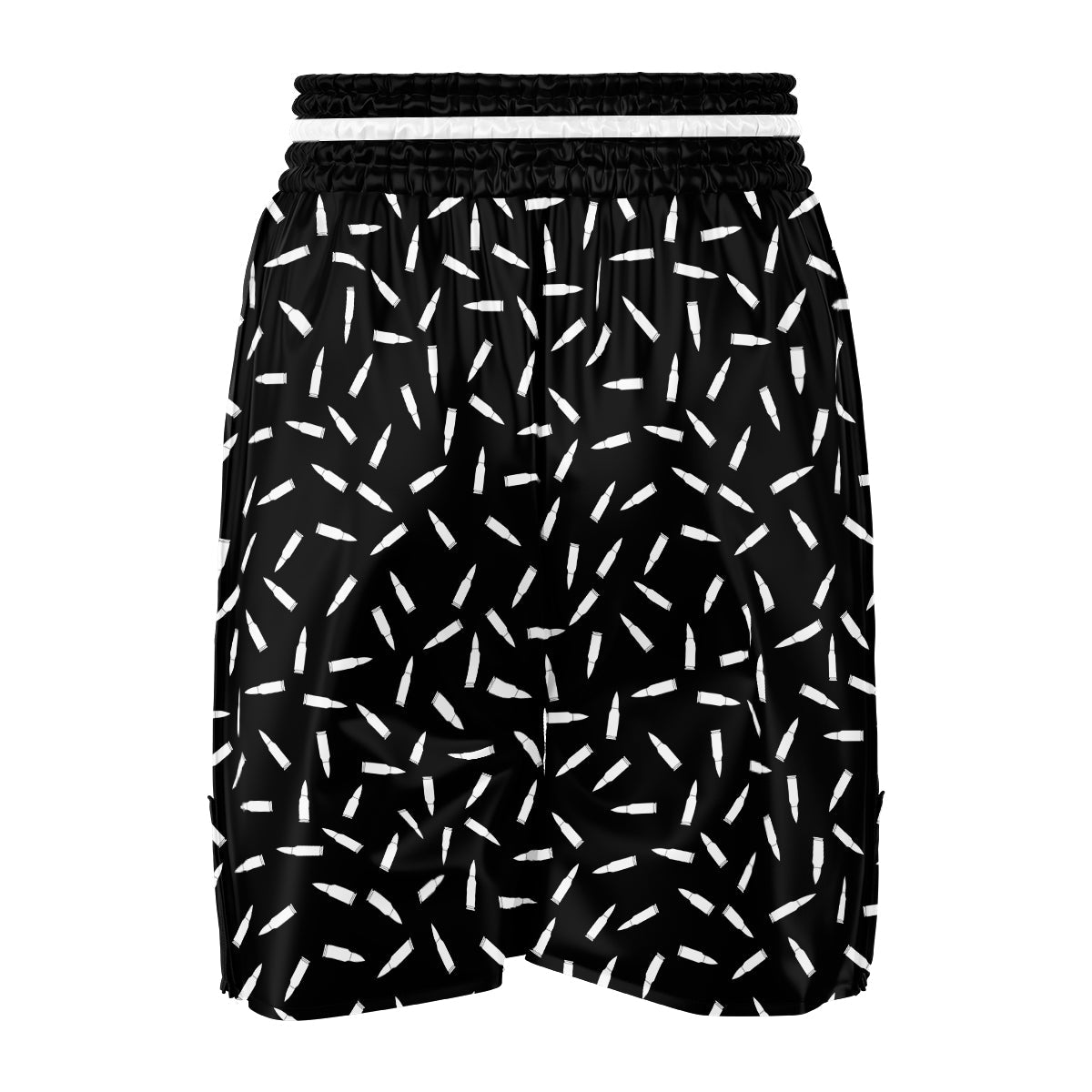 Bullet Gun White Print Pattern Boxing Shorts-grizzshop