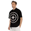 Bullseye Target Grunge Print Men's Short Sleeve Shirts-grizzshop