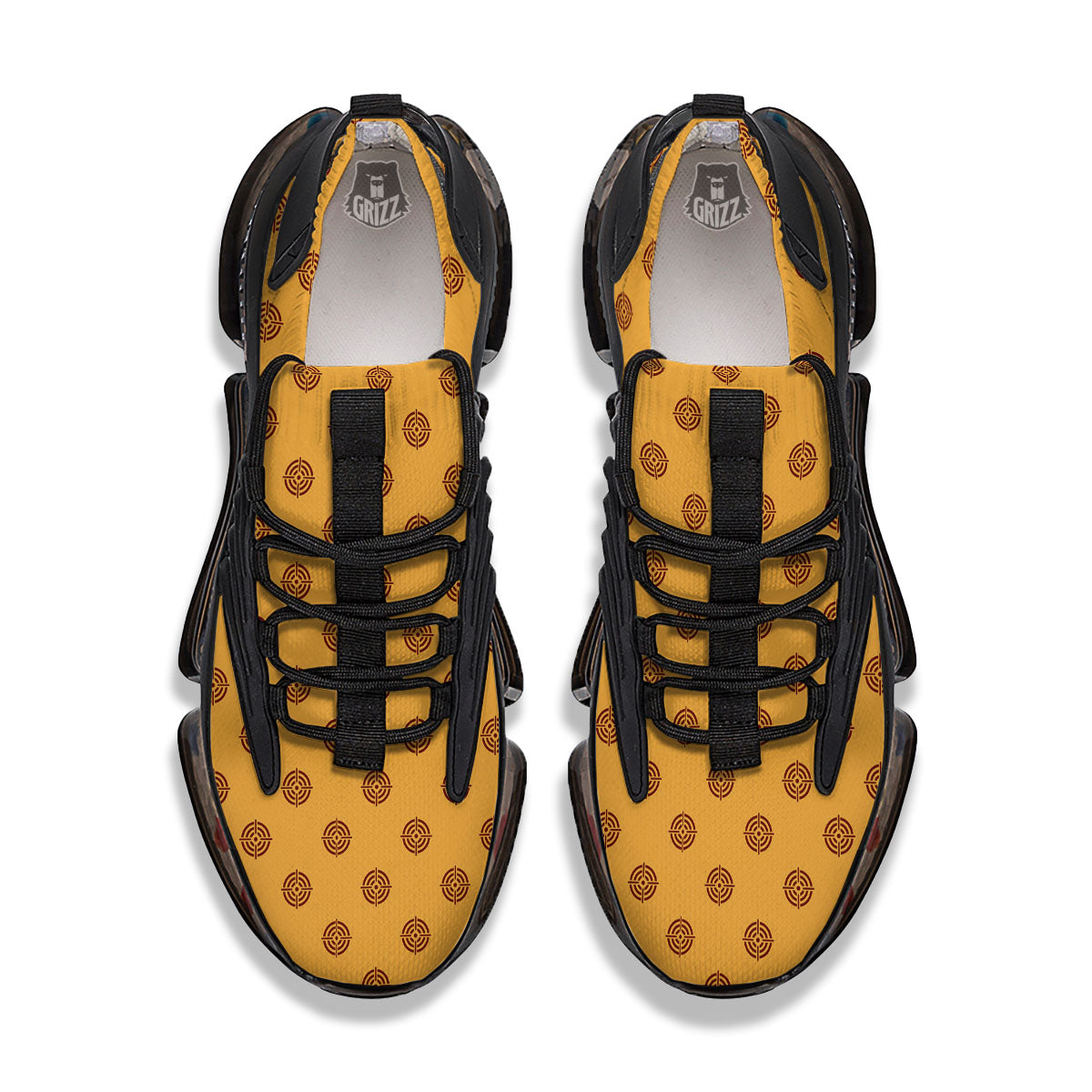 Bullseye Target Orange Print Pattern Black Gym Shoes-grizzshop