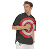 Bullseye Target White And Red Print Men's Short Sleeve Shirts-grizzshop