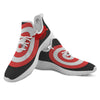 Bullseye Target White And Red Print White Athletic Shoes-grizzshop