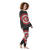 Bullseye Target White And Red Print Women's Pajamas-grizzshop