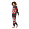 Bullseye Target White And Red Print Women's Pajamas-grizzshop