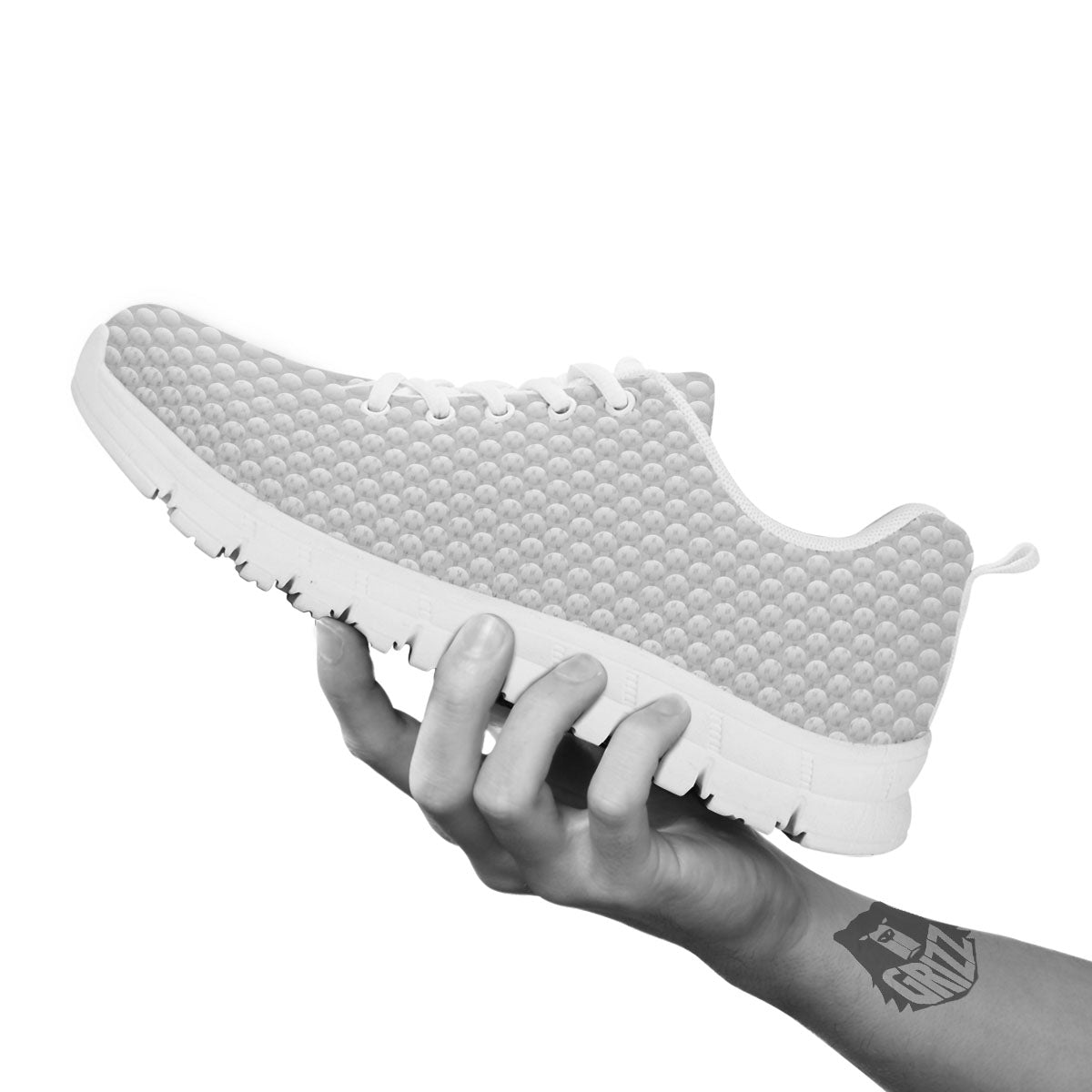 Bumps Texture Print White Sneaker-grizzshop