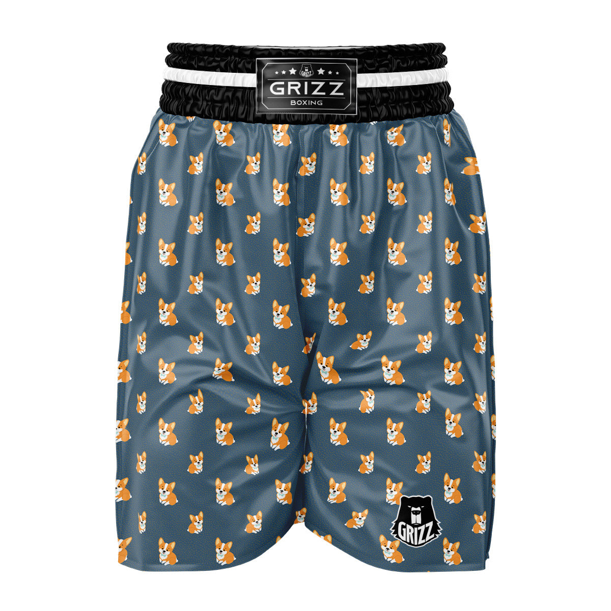 Bunny Corgi Print Pattern Boxing Shorts-grizzshop