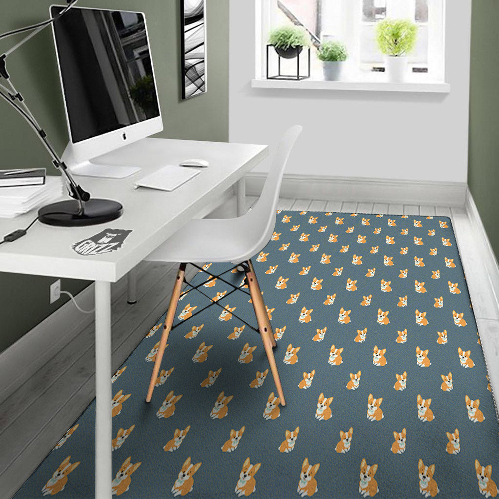 Bunny Corgi Print Pattern Floor Mat-grizzshop