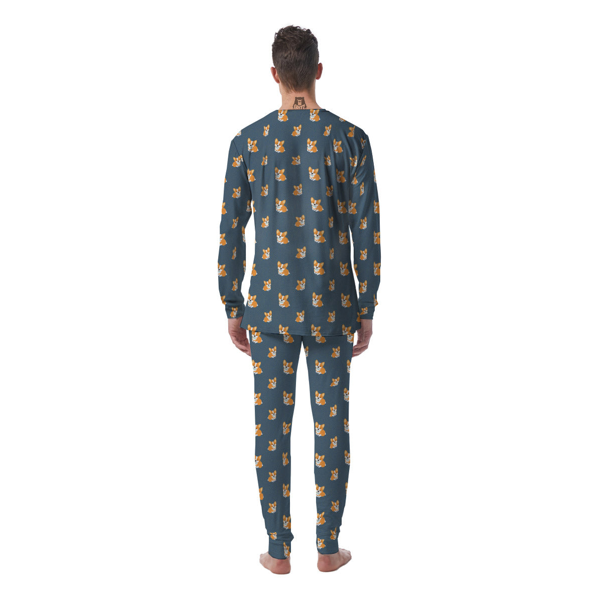 Bunny Corgi Print Pattern Men's Pajamas-grizzshop